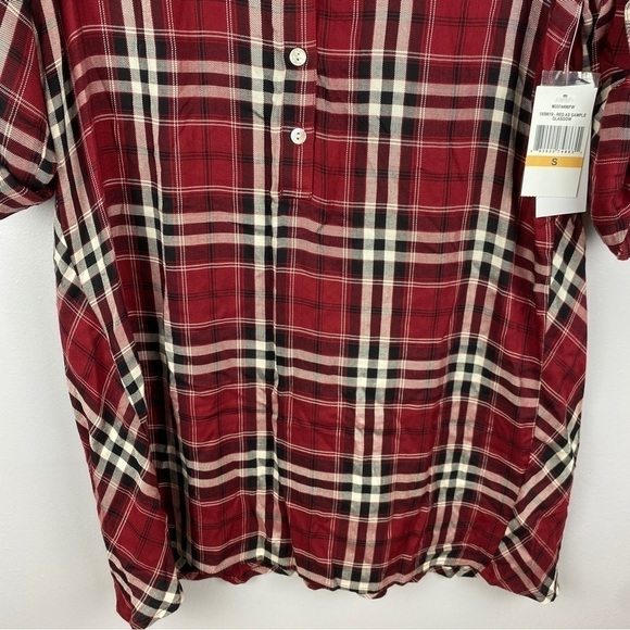 Fever Red Plaid Longline Popover Blouse Small NWT - Picture 5 of 12